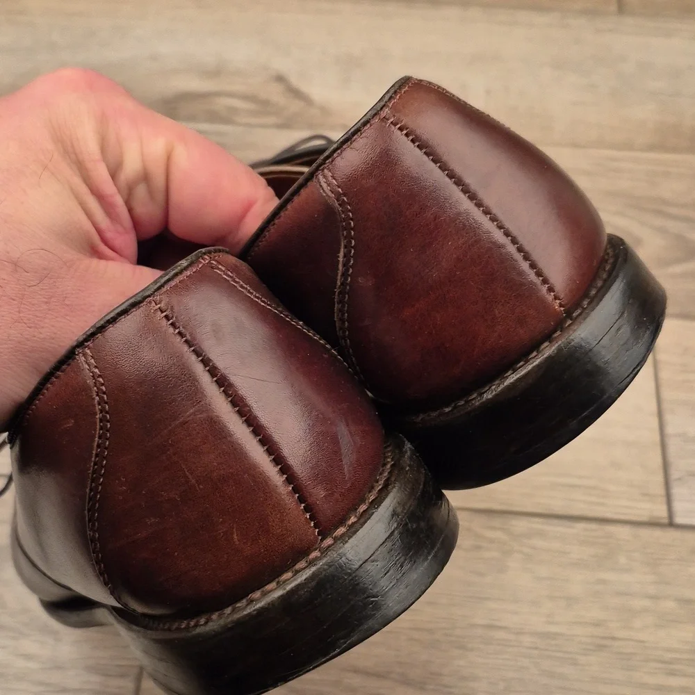 ALLEN EDMONDS Burton Dark Brown Leather Sz 9.5 D Oxfords Mens Dress‎ Shoes